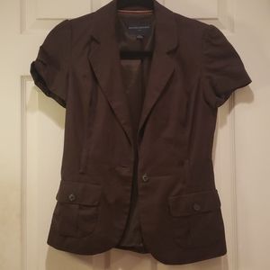 Short sleeve cotton linen jacket